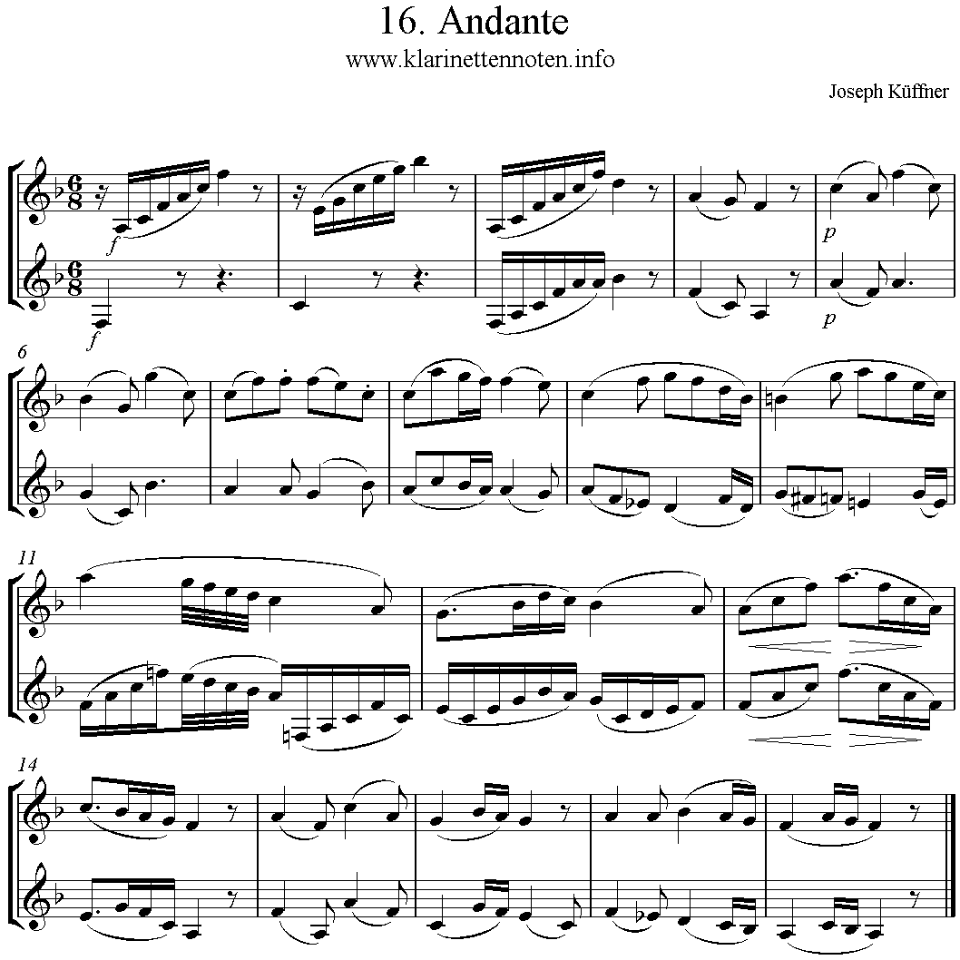 24 instruktive Duette- Joseph Küffner -16 Andante